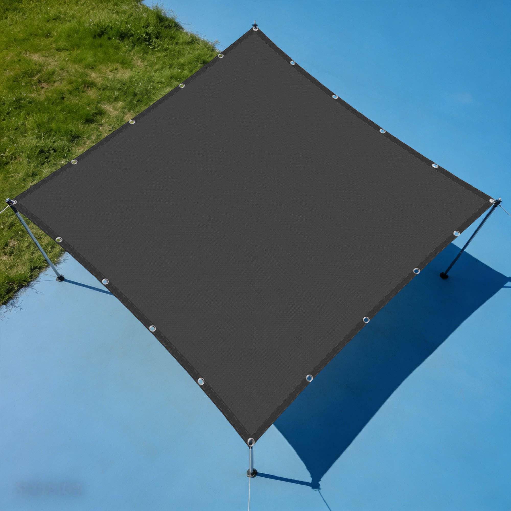 Voile d'ombrage rectangulaire 2x3,5m imperméable gris foncé pour terrasse