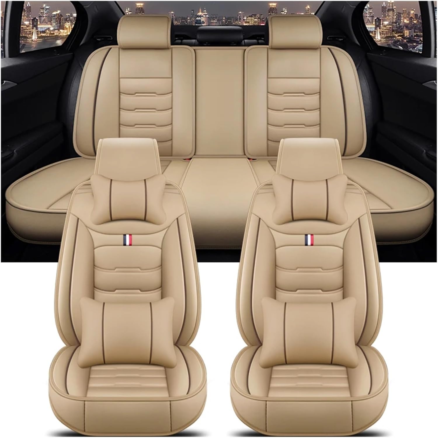 Universal Car Seat Cover Compatible For FORD Focus MK2 Edge Explorer Ecosport Escape Excursion Everest Fiesta Accessories Interior Details(2pc seat cover)