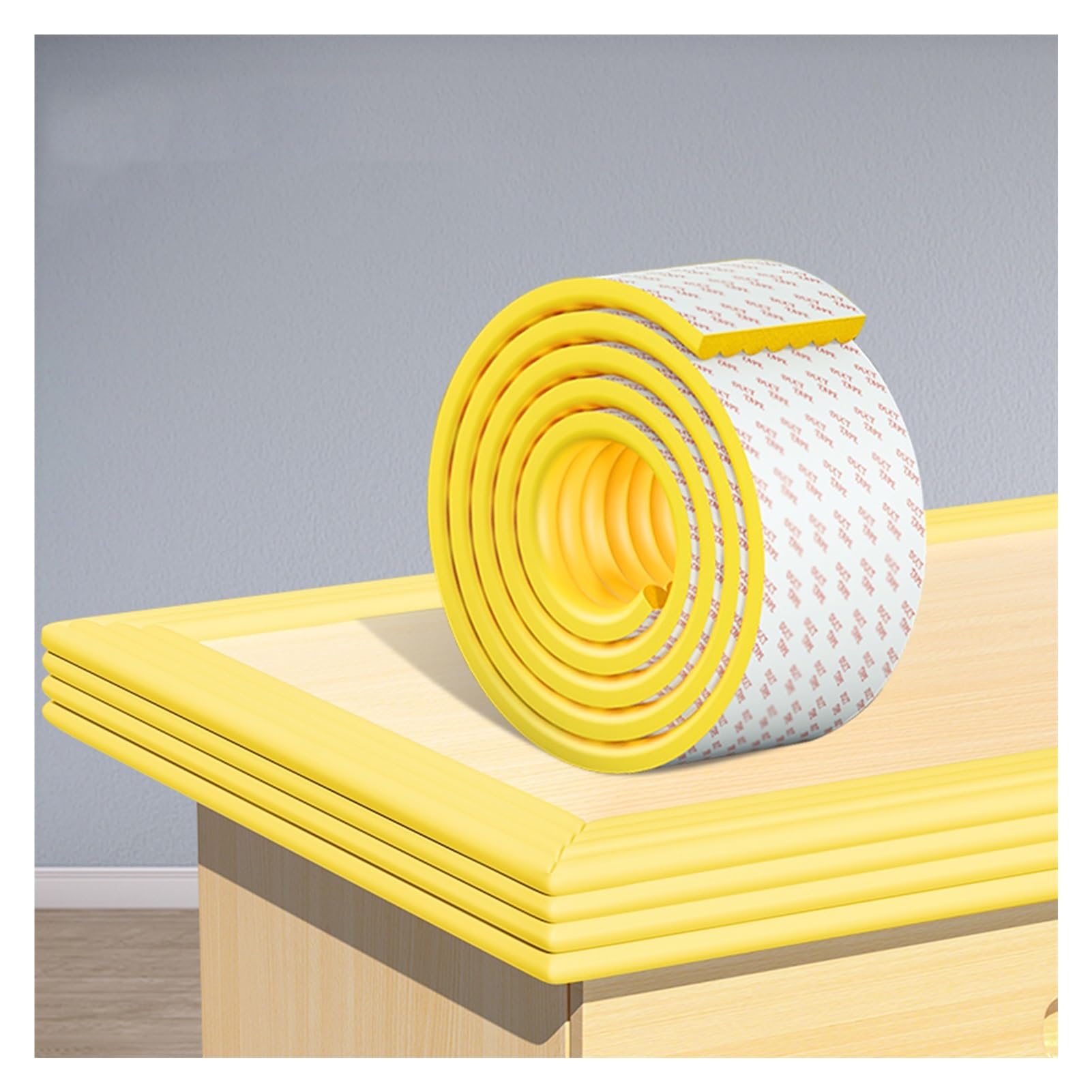 Protecteur de Bord en Mousse, Protections de sécurité pour Bords tranchants, Pare-Chocs à l'épreuve des Meubles, Coussin d'angle Souple pré-adhésif Puissant (Jaune 5 m)