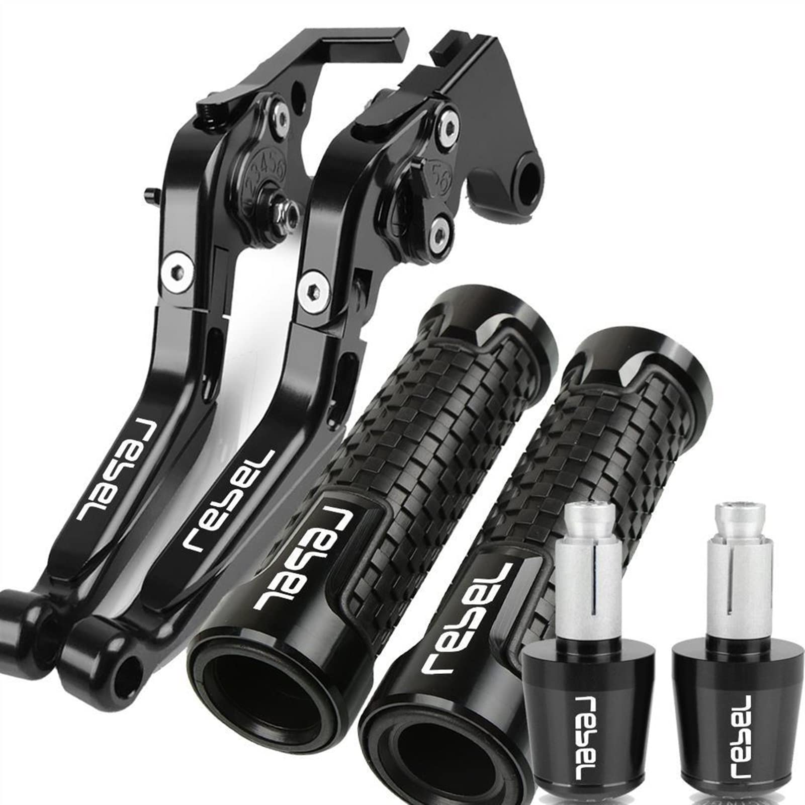JOOTEN for Honda Rebel CMX250C 1996-2011 Motorcycle Brake Clutch Levers Handlebar Grips Ends Adjustable Folding CNC Accessories with Logo (Color : 11)