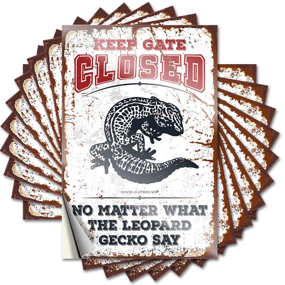 Backyard Bar Decor Bumper Decal | Keep Gate Closed No Matter What The Leopard Gecko Say Unique for Billiard Decor(8X12CM)