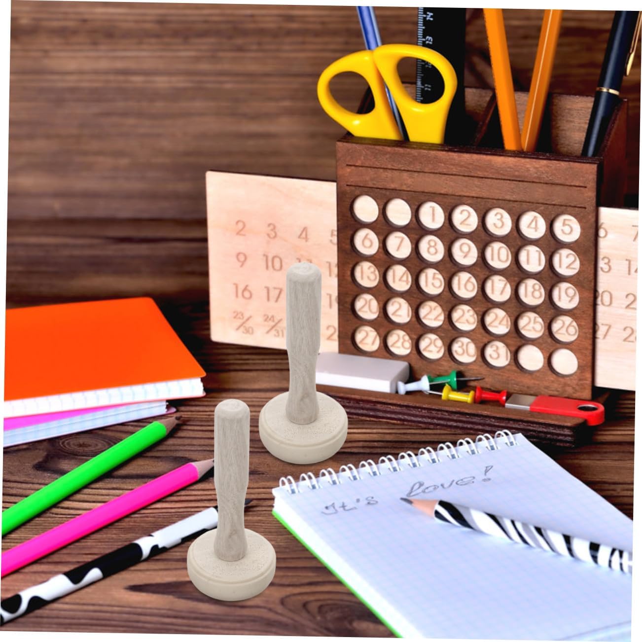 Beatifufu 10pcs Wooden Ink Roller Craft Rubbing Roller for Printmaking Art Supply