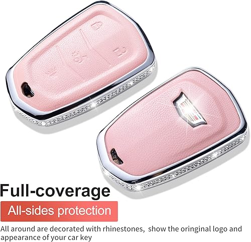 Miniatura 3 de RUABIBAN Funda para llavero Honda con llavero funda de cuero rosa compatible con Honda Accord Civic Remote Start