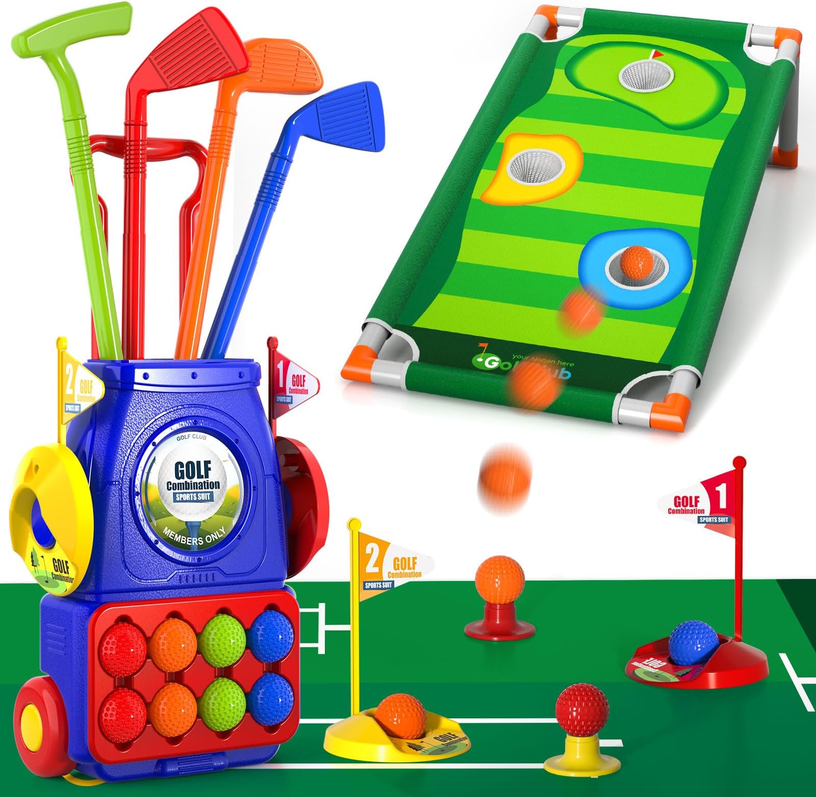 Bennol Upgraded Kids Toddler Golf Set Indoor Outdoor Outside Toys Gifts for 3 4 5 Years Old Boys 3 4 5 6 7 Years Old Boys Toys Birthday Gifts Ideas Outdoor Golf Set Game for Kids Boys