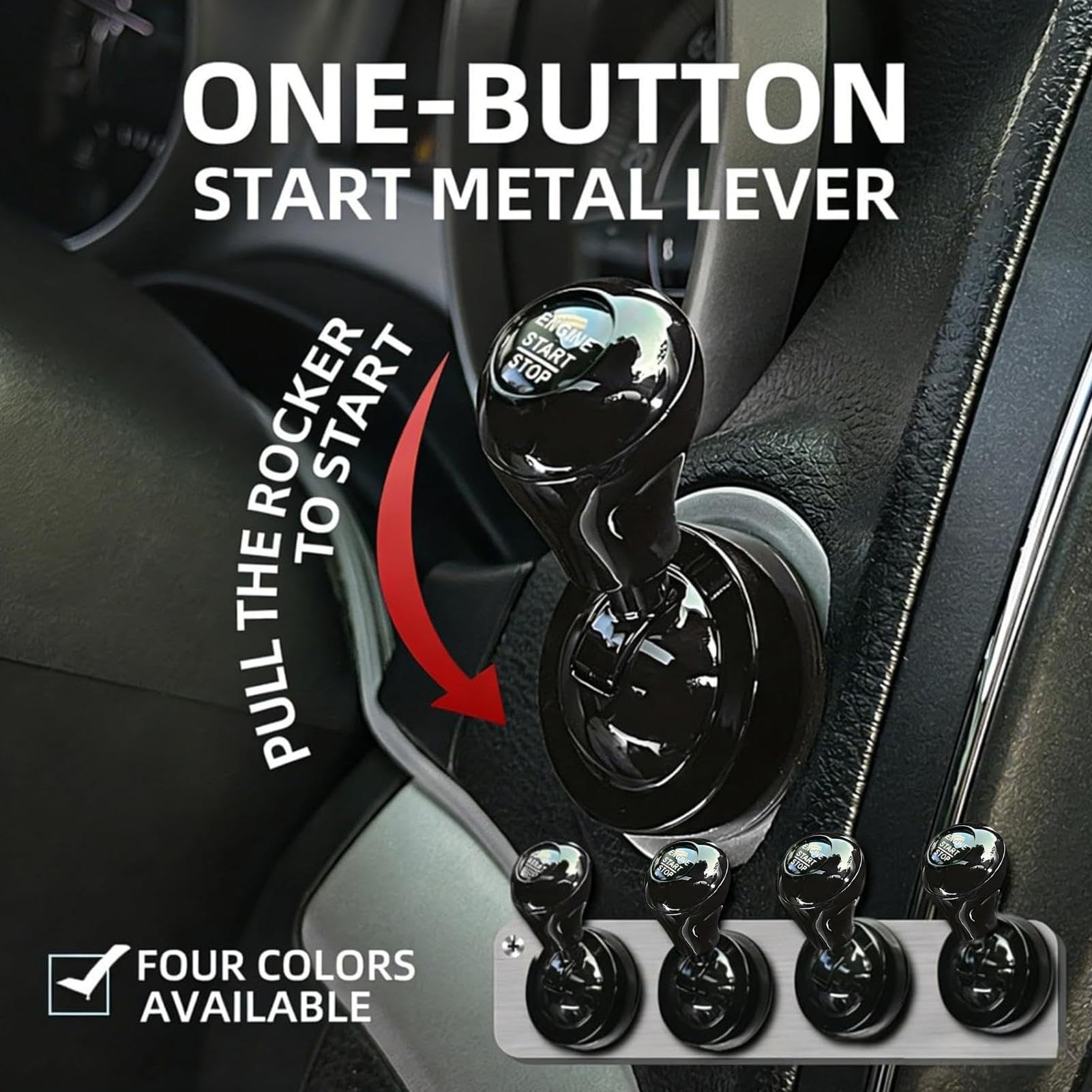 Przycisk Wciskany Start Joystick - Uniwersalna dekoracja ze stopu aluminium z mocnym klejem - Dźwignia Przycisku Startu Samochodowego - do Komputera, Monitora, Sedana, SUV-a, Kampera oraz Ciężarówki