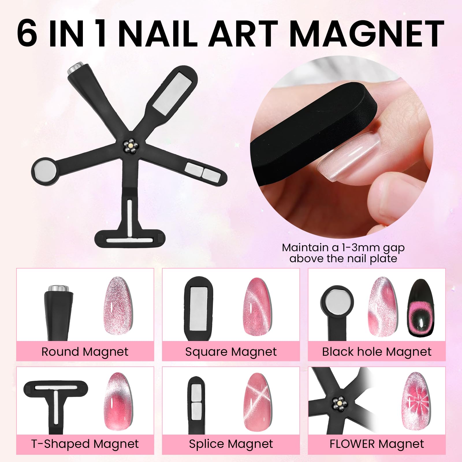Amazon.com: ESUOHYM 37 PCS Cat Eye Magnet Set, 6 In 1 Nail Polish