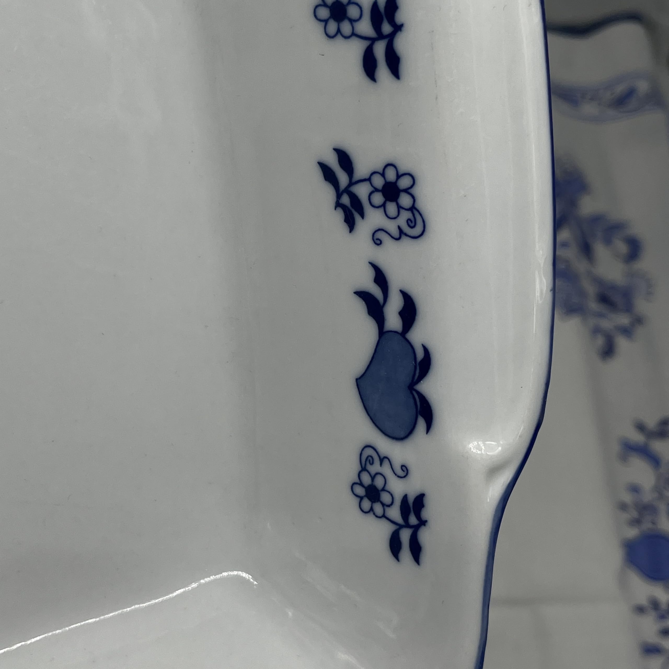 Generisch Porzellan quadratische Servierschale – Blau-Weißes Zwiebelmuster-Stil 22,5 cm