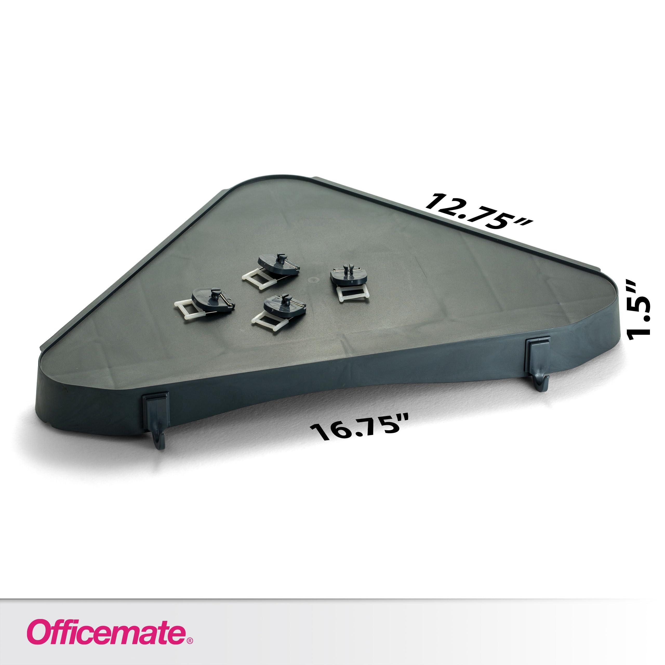 Officemate Verticalmate Corner Shelf, Slate Gray (29322) 14-1/2 x 10 x 1-1/4 inches, Grey - Image 2