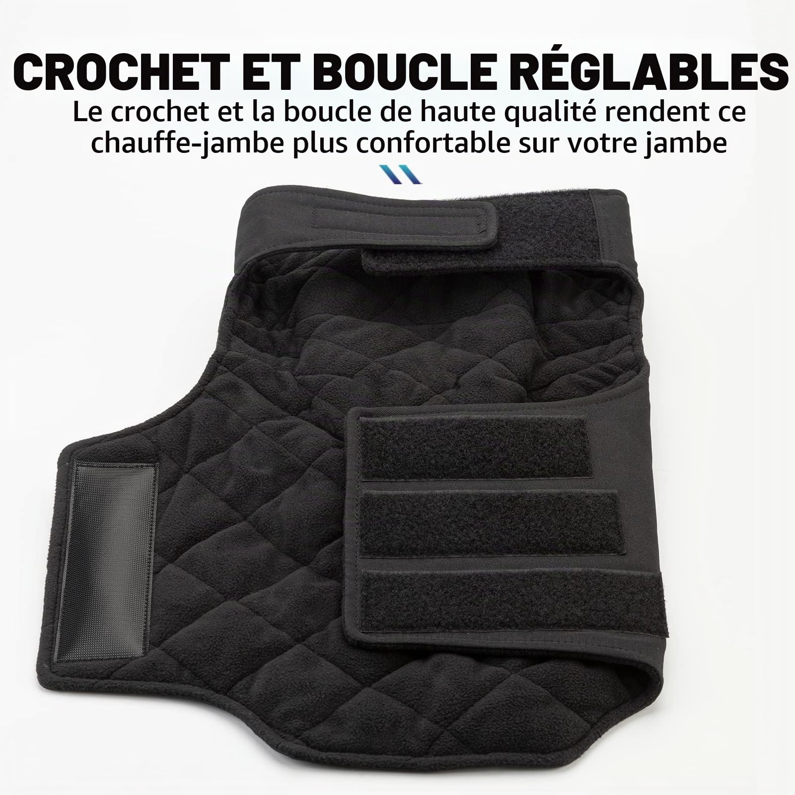 ROCKBROS Genouillères Thermiques Moto Automne Hiver Genouillère de Compression Jambière Sport Vélo Protection Genoux Rembourrage Amovible Polaire Coton Coupe-vent Femme Homme Noir (1 Paire)