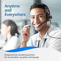 Vista 5 de IPD Auriculares de teléfono IPH-160 con micrófono con cancelación de ruido para oficina y centro de llamadas. Compatible con teléfonos fijos Polycom