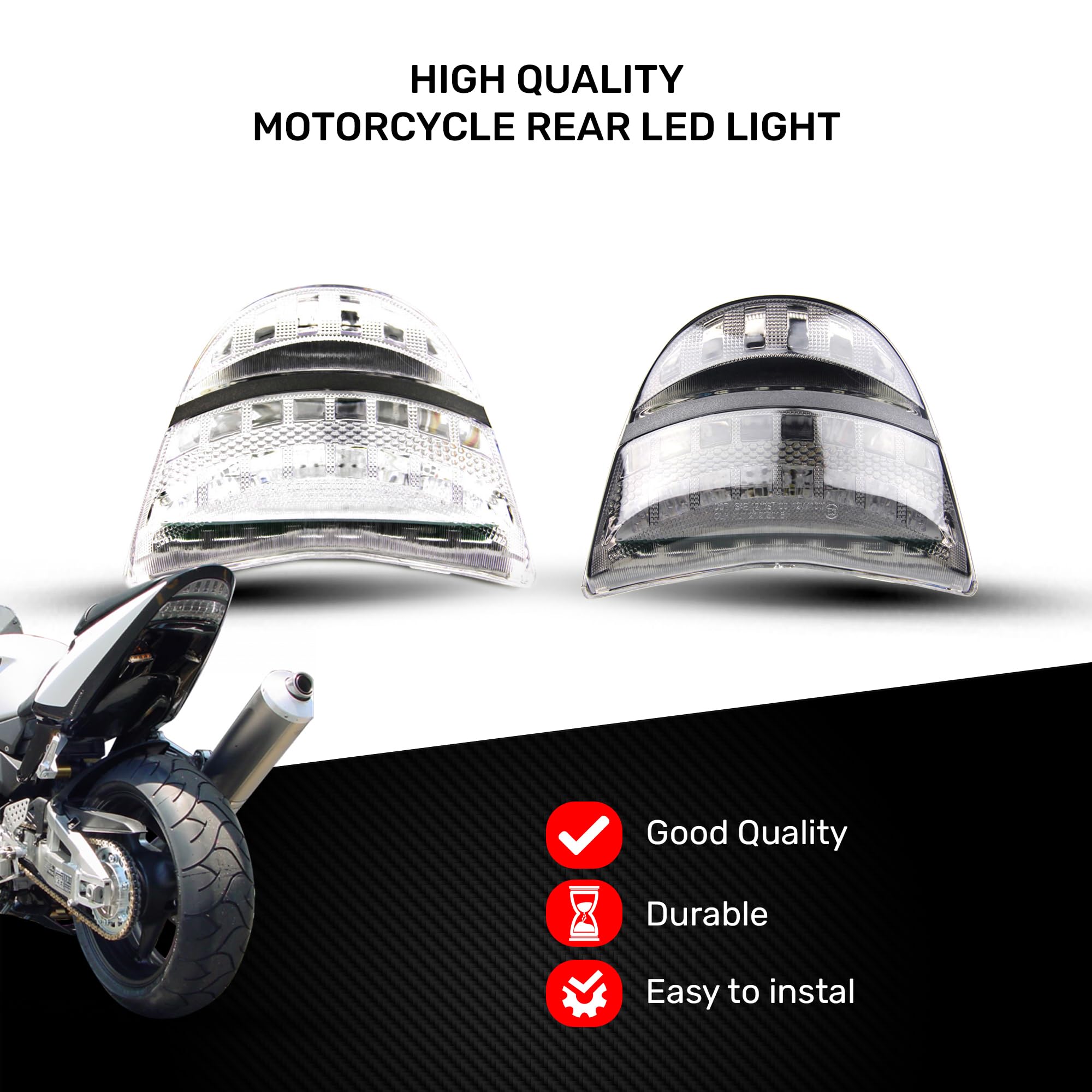aVDB-moto Luces de freno LED con intermitentes integrados Compatible con Cbr 954/900 RR 2002/2003 (Tintado)