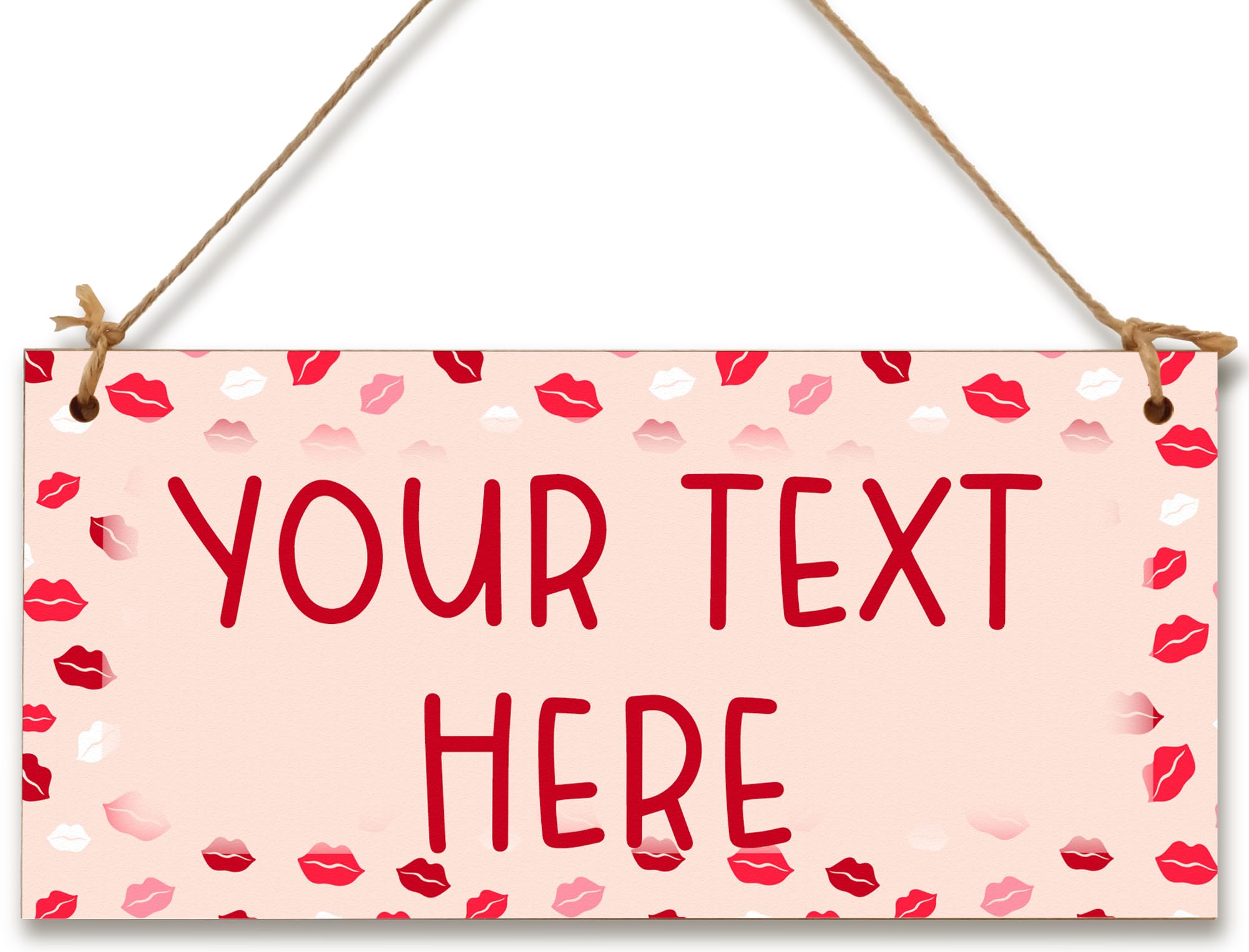 The Plum Penguin Personalised Plaque Your Custom Text Valentine's Day Love Romantic Wooden Wall Sign Add Any Message