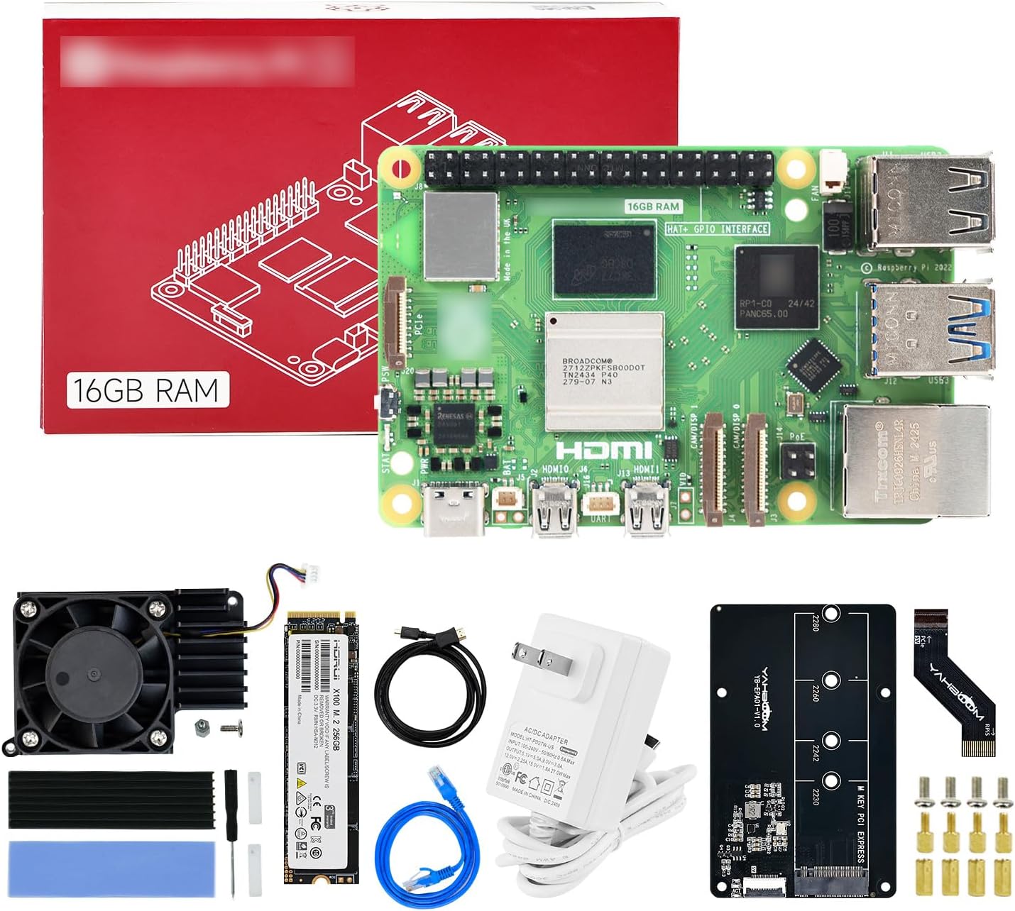Yahboom Pi 5 16GB Starter Kit with PCIe M.2 SSD Kit