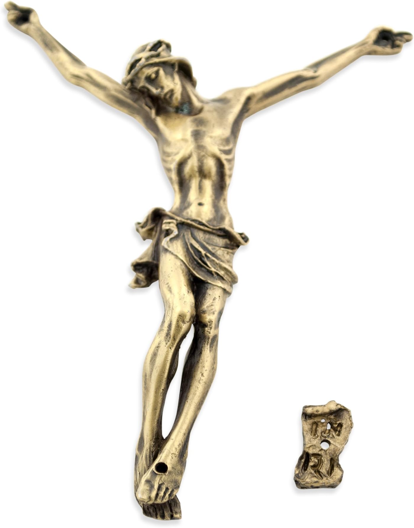 VenerareCatholic Crucifix Corpus with INRI - Antique Bronze Finish