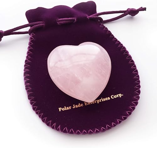 Miniatura 3 de Polar Jade Corazón en forma de corazón de cuarzo rosa con piedra hinchada de 1772in para curación de energía de chakras Reiki meditación masaje y