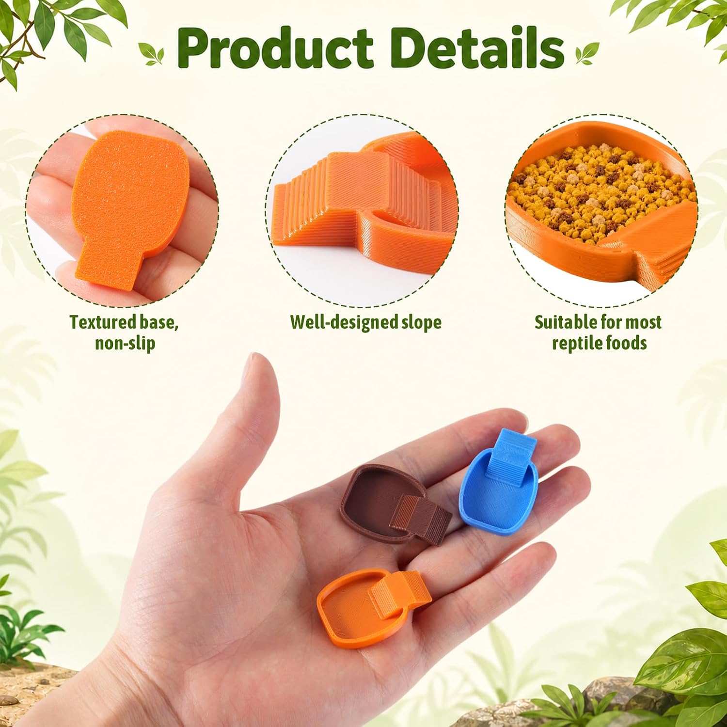 12 Pack Tiny Feeding Dish for Invertebrates, 6 Color Square Feeder Bowls for Dubia Roaches, Springtails, Isopods image 3