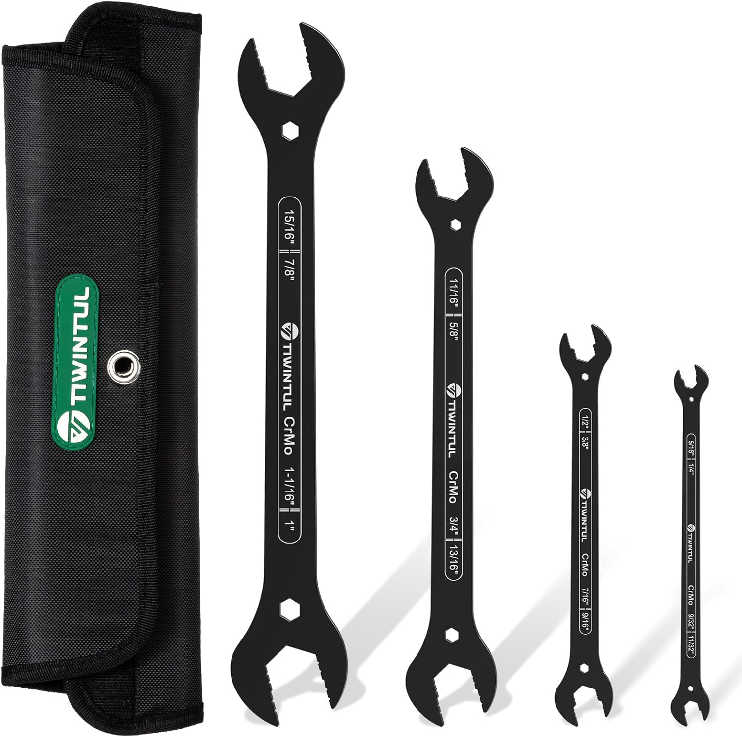 4-in-1 Super-Thin Open End Wrench Set, 5-Piece, 20 Sizes, Metric, 6, 7, 8, 9, 10, 11, 12, 13, 14, 15, 16, 17, 18, 19, 20, 22, 23, 24, 27 mm, Ultra-Slim Wrench Set for Thin Nuts, Narrow Spaces