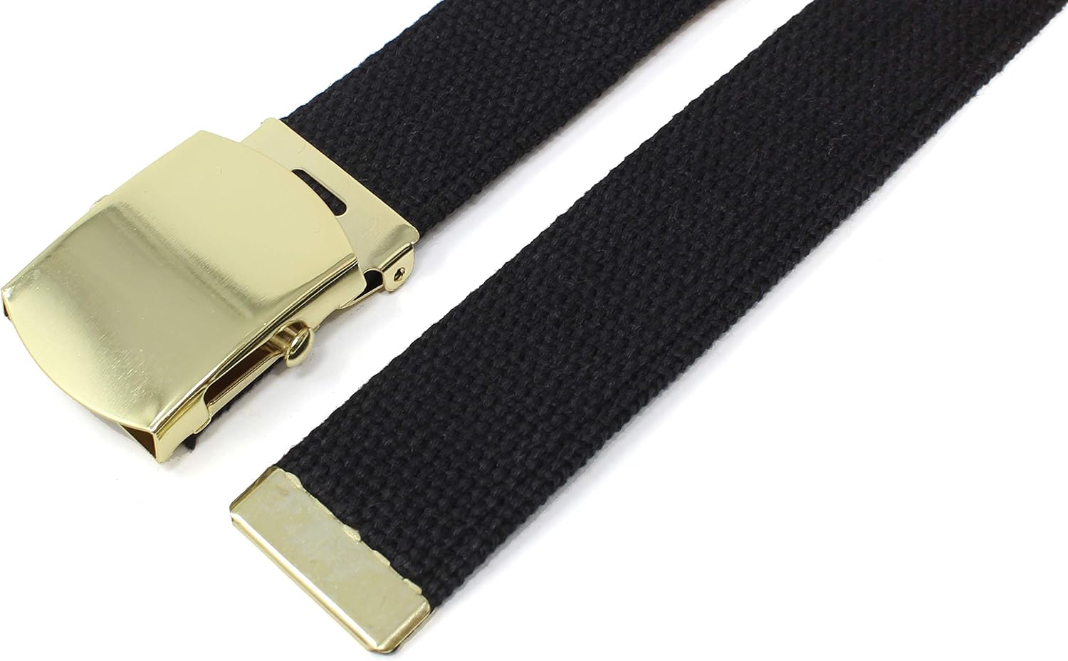 BC Belts Canvas Web Belt Military Style with Brass Buckle and Tip 54" Long - Adjustable Cut To Fit Many Colors