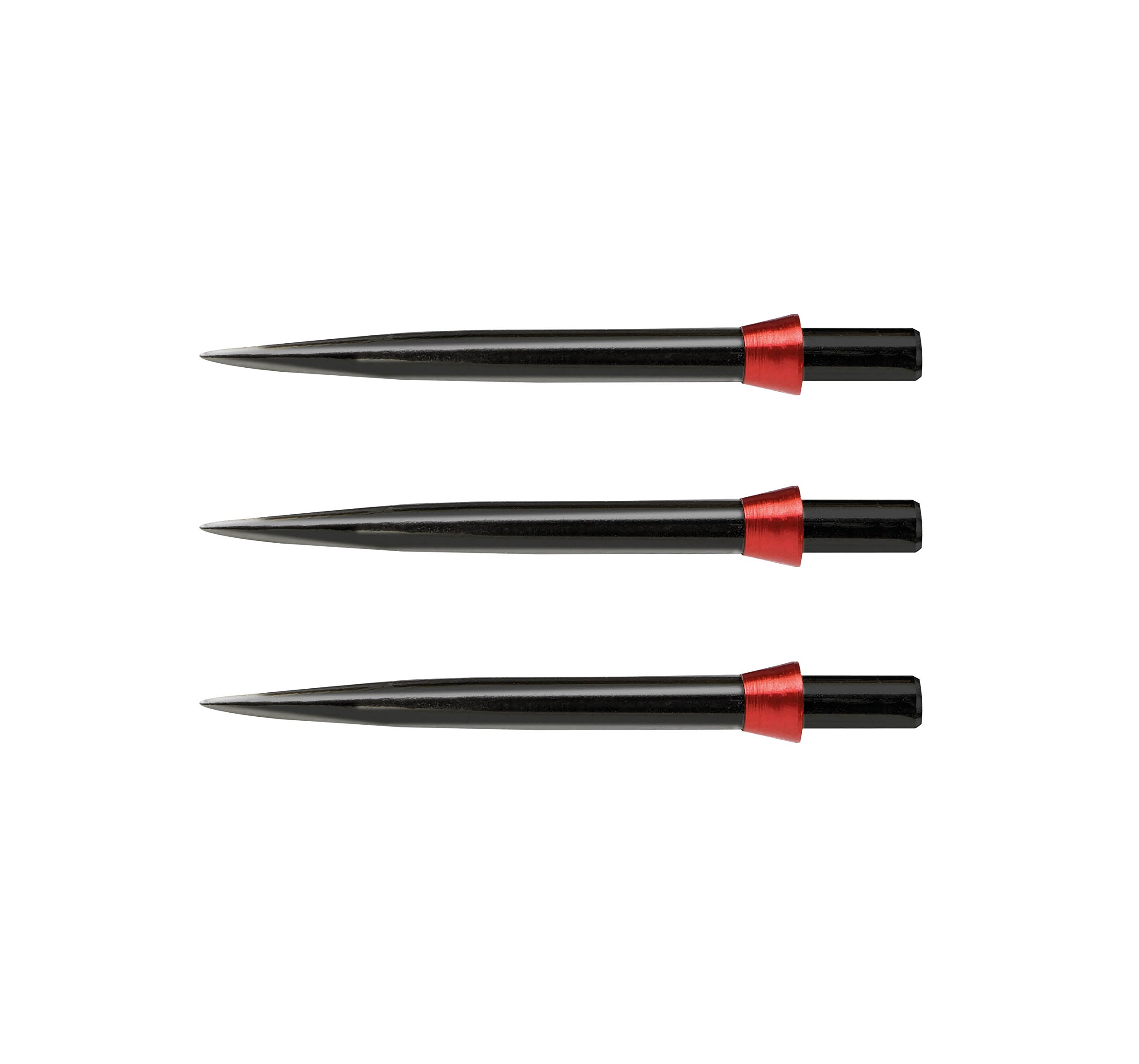 Specialist Darts Points Trident Points Black Standard 32mm with Red Tridents - 1 set per pack