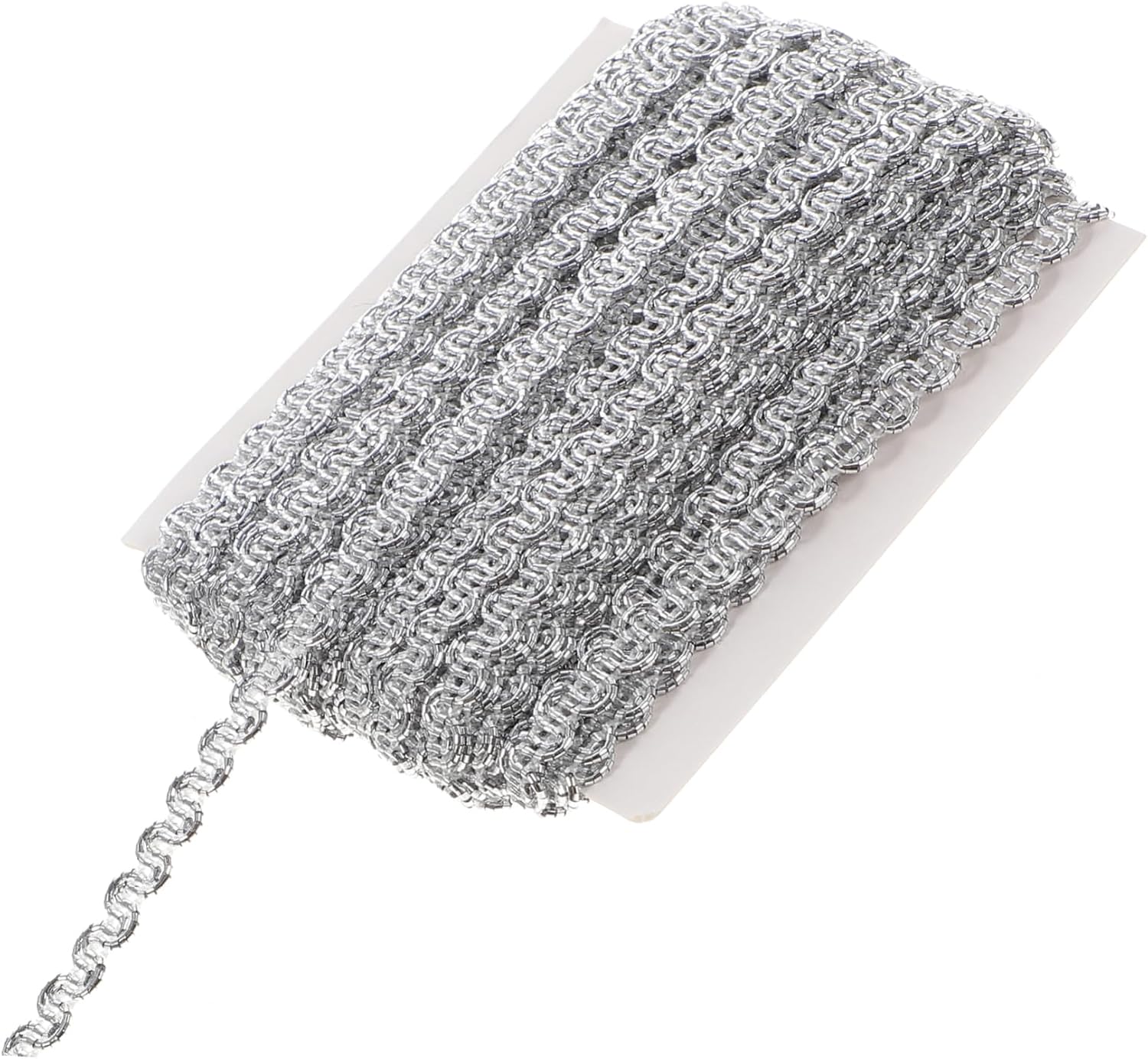 10m Metallic Party Decoration Silver Fringe Trim Gimp Braid Trim Ribbon Flexible Comfortable for Crafts