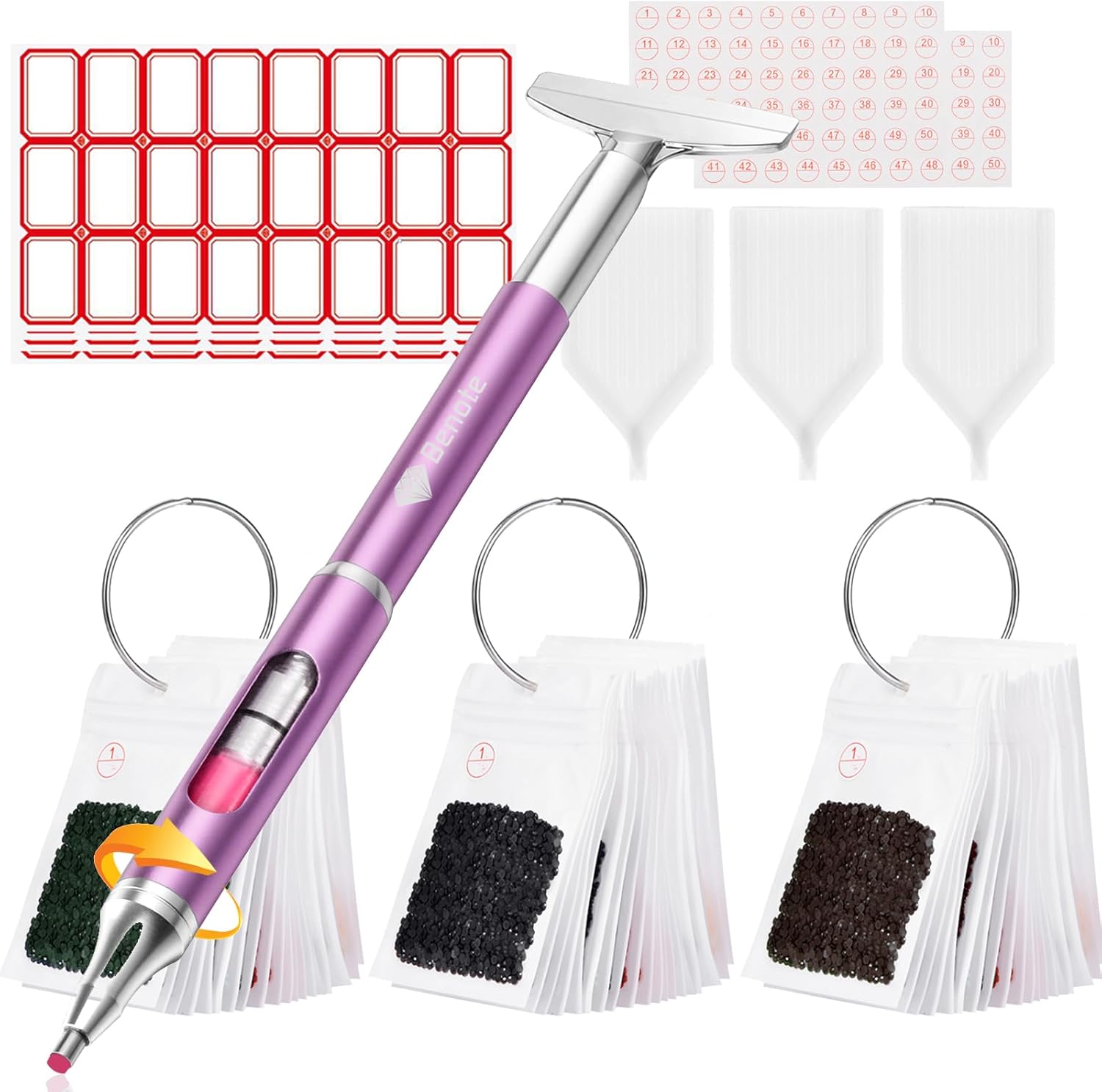 Amazon.com: benote Diamond Art Painting Pen Refillable Wax Pen, Diamond ...