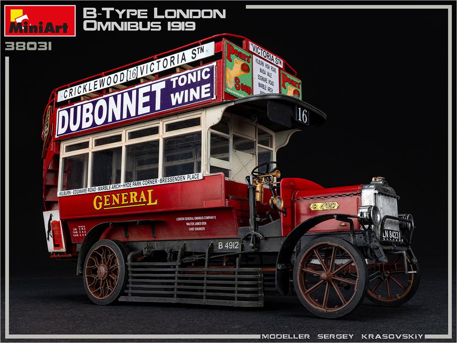 Mini Art 38031 1:35 Omnibus di Londra tipo B 1919 - replica originale, modellismo, plastica, camion, auto, kit per adulti
