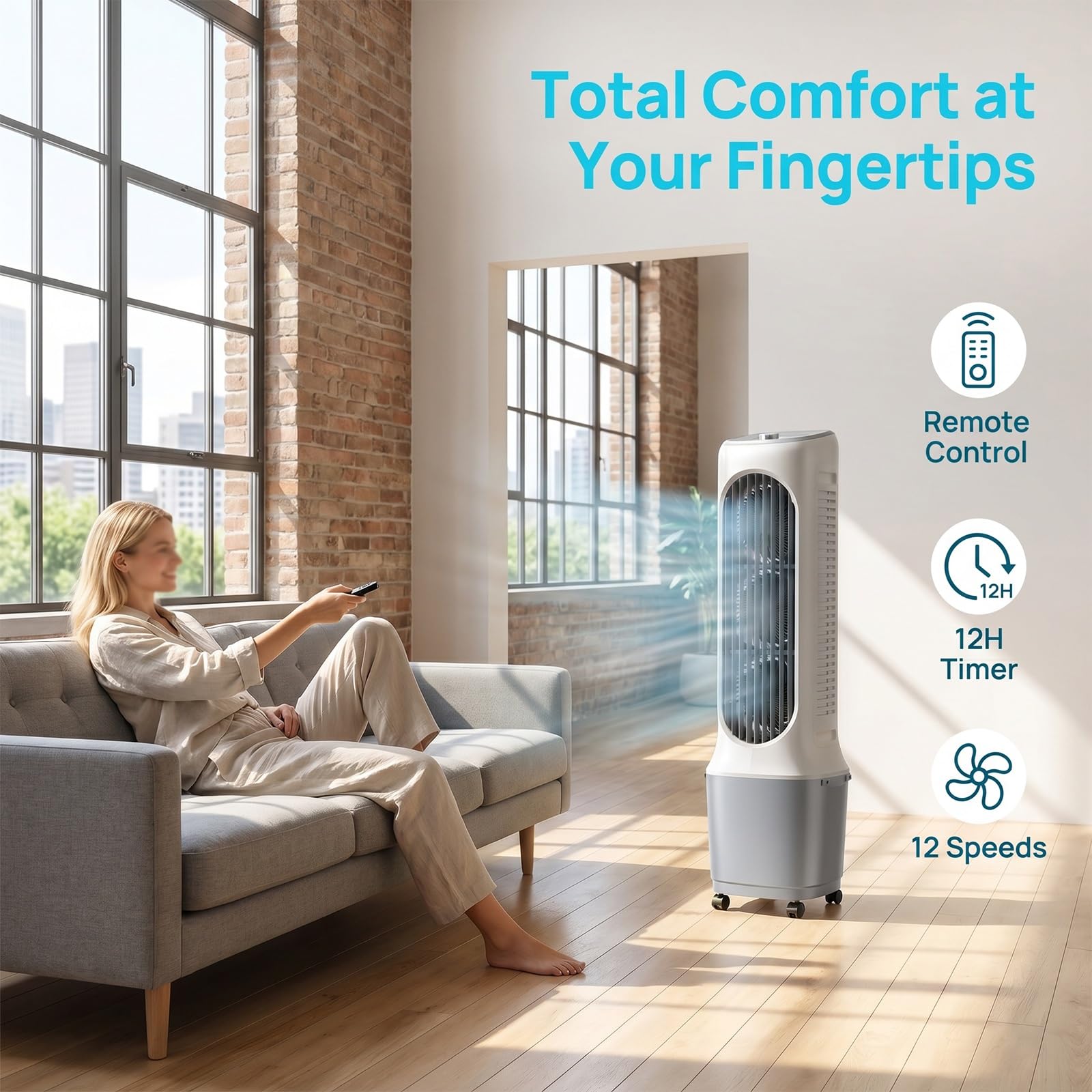 Condizionatore Portatile senza unità esterna | Condizionatore dual split, Portable Air Conditioning, Ventilatore, Raffreddamento, 12H Timer, for Camper Casa Ufficio