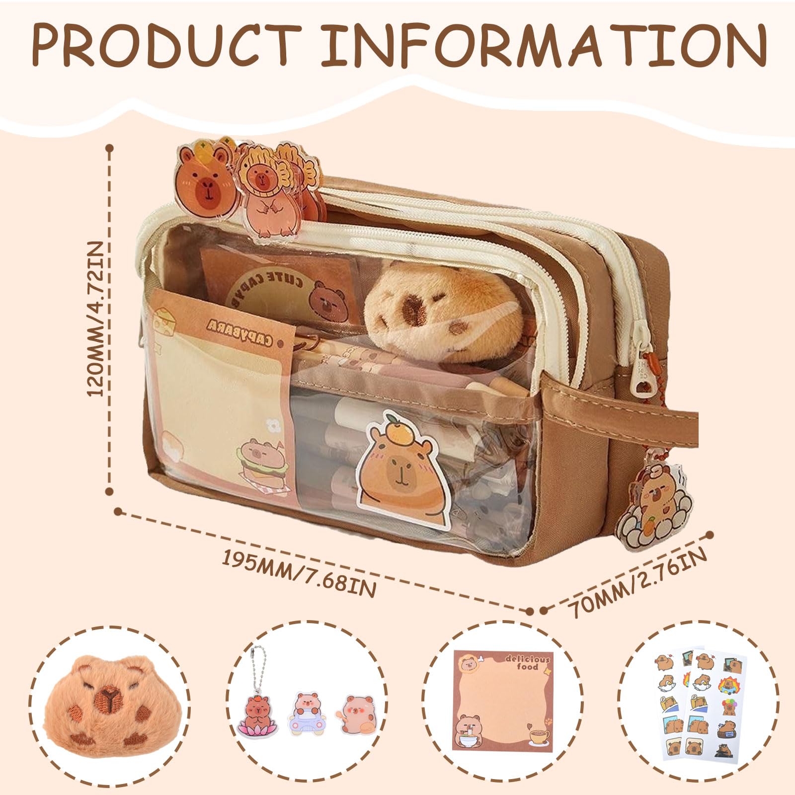 AWAVM Capybara Pencil Case,Capybara Pencil Case with Large - Image 2