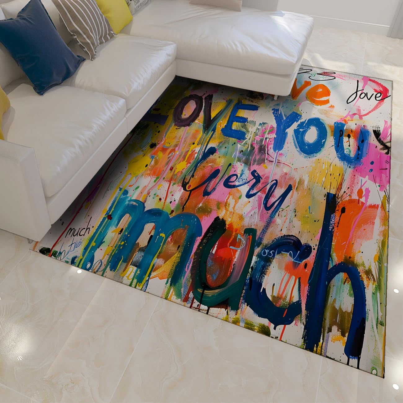 Tapis de salon lavable 180x240cm fini les glissades