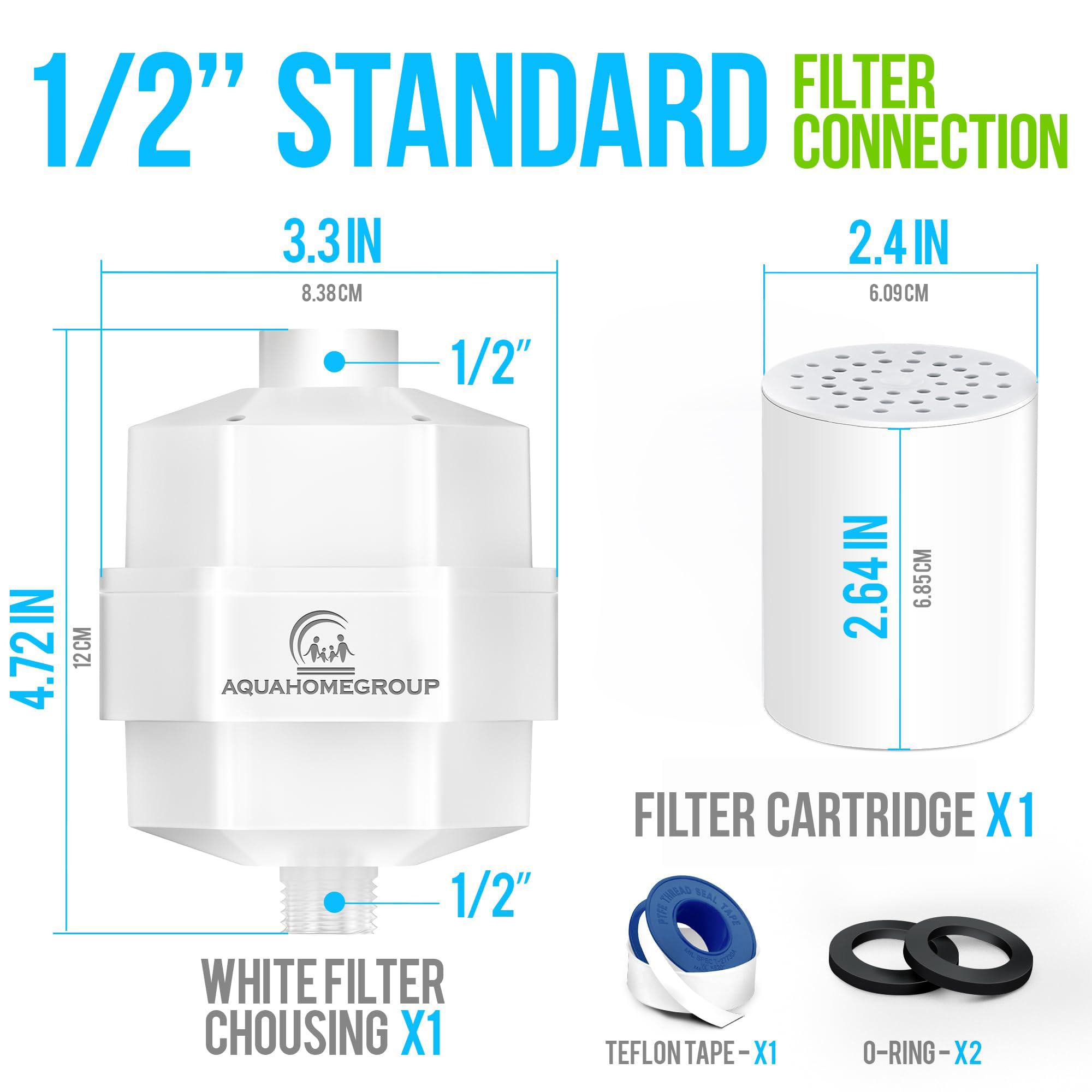AquaHomeGroup Filtro de ducha de 20 etapas para agua dura, filtro universal de alta salida para cloro, fluoruro, metales pesados, filtro de agua de ducha con vitamina C E para cabello, piel y uñas