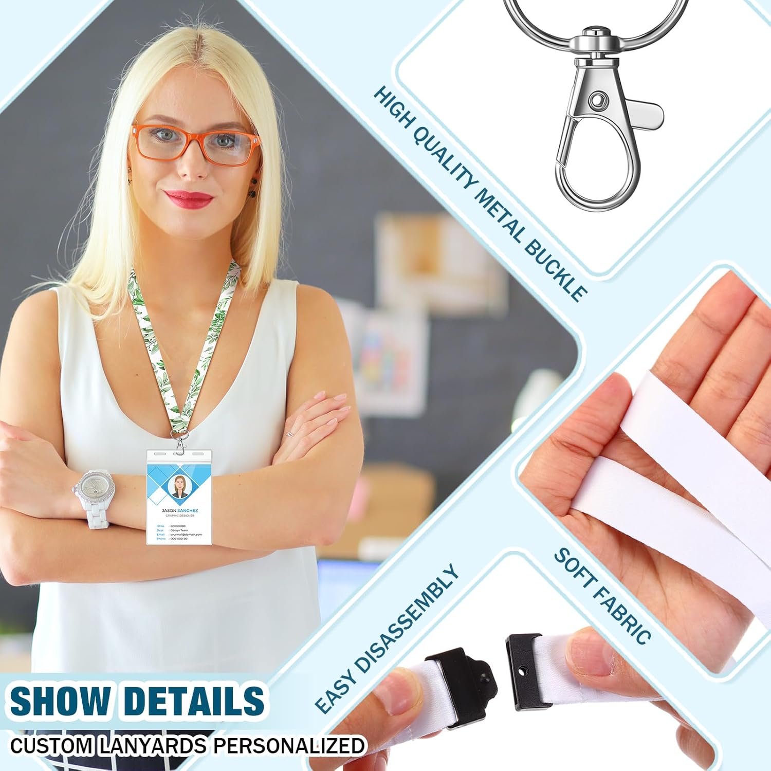 Patelai Sublimation Lanyard Blanks Bulk White Neck Lanyards with Detachable Buckle Heat Transfer Rope for Custom Personalized