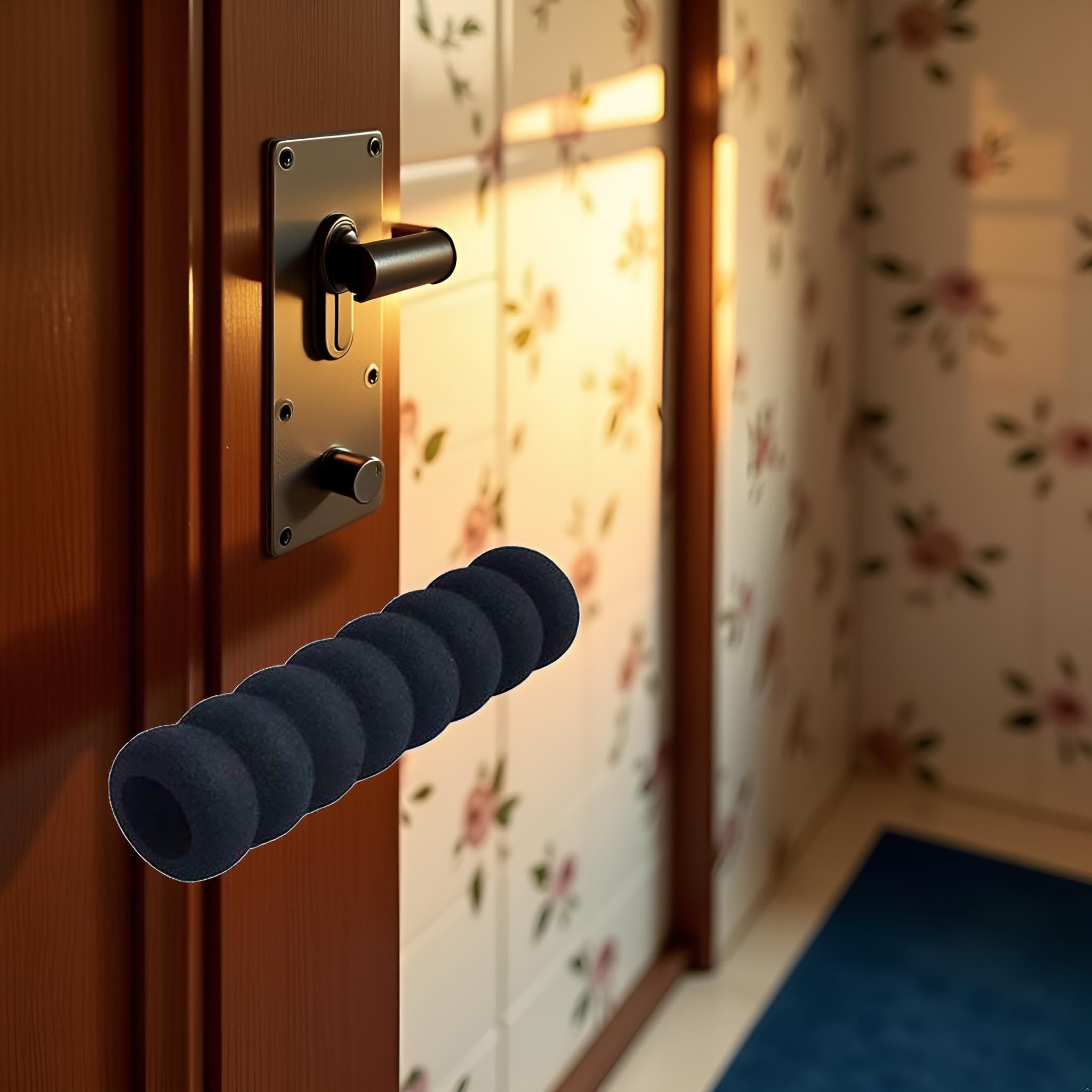Black Home Door Handle Knob Foam Safety Cover Guard Protector Balck Doors Handle Protector Kid Baby Safety Door Handle Professional Design - Image 4