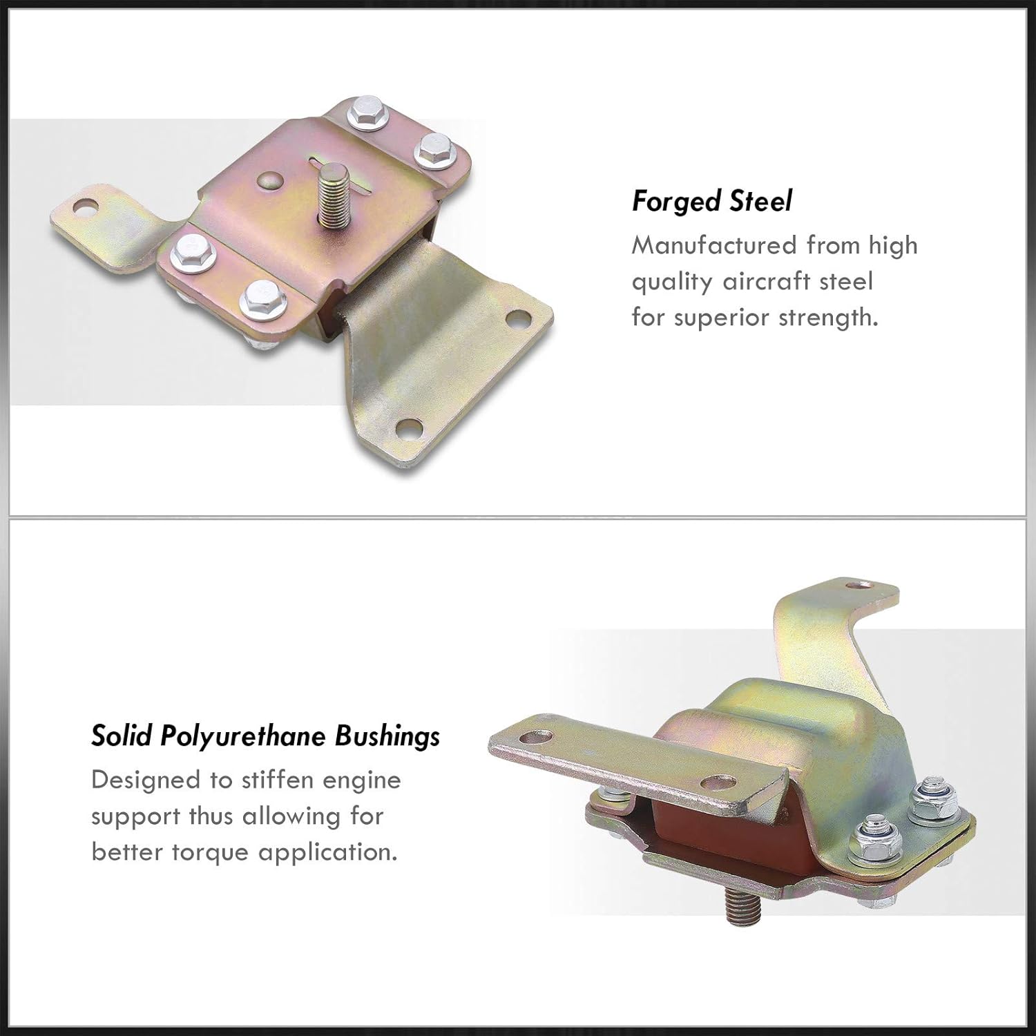 AJP Distributors Heavyduty Polyurethane Motor Mount Kit Compatible/Replacement for Mustang GT/LX/Cobra 4.6L Stability Traction Upgrade 1996 1997 1998 1999 2000 2001 2002 2003 2004