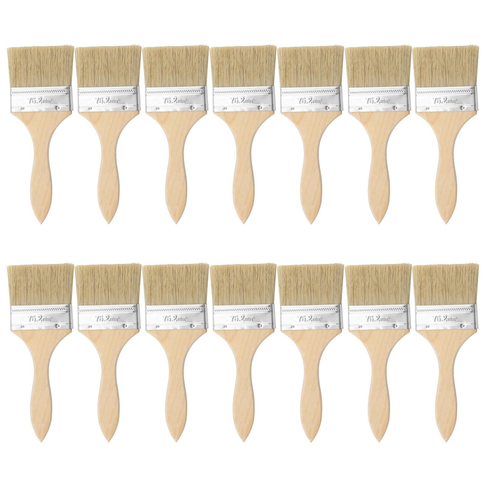 Set De 20 Pinceles Planos Para Pintura - Brochas De Madera Para Acrílico, Óleo, Paredes Y Manualidades