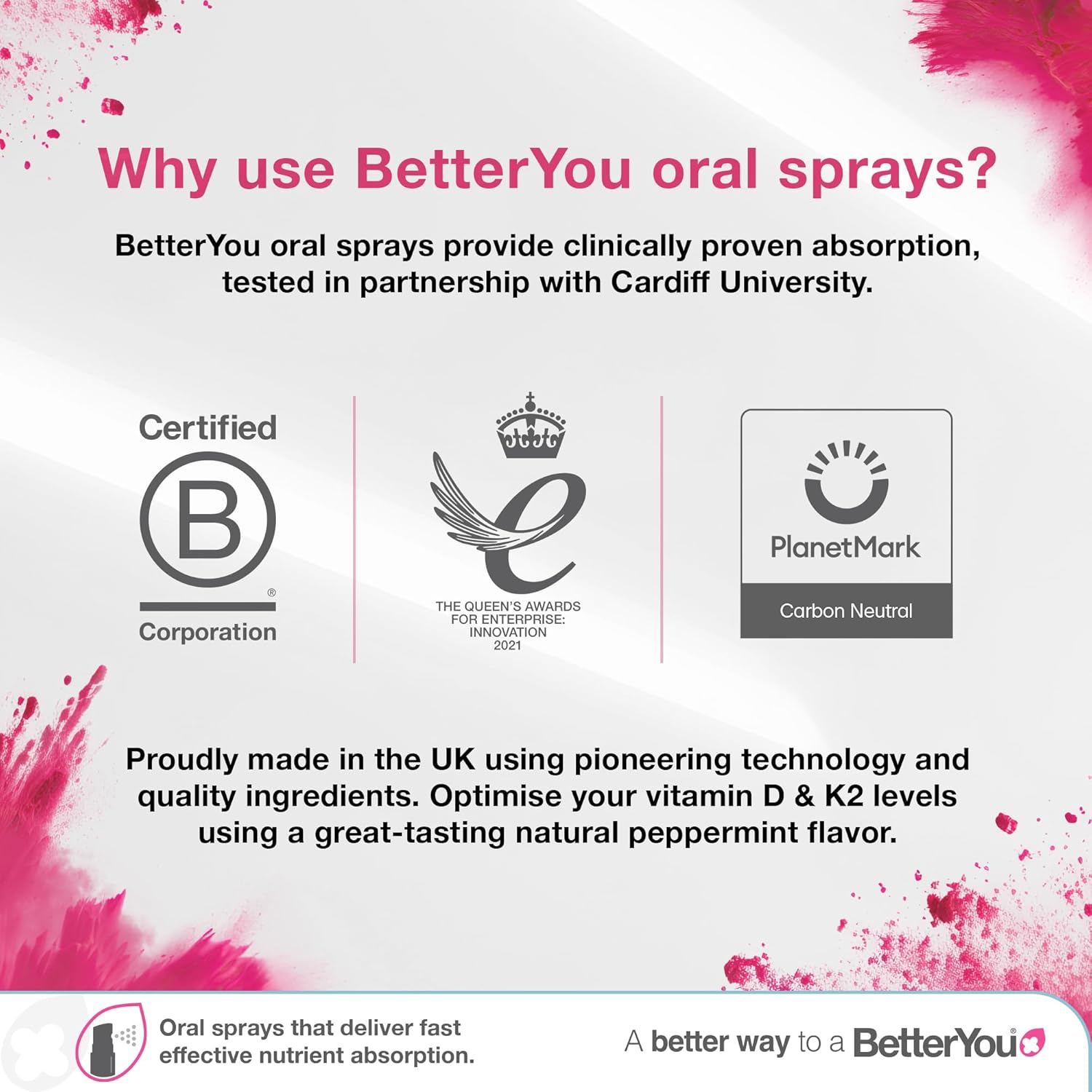 BetterYou D400 Infant Vitamin D Oral Spray - Convenient Alternative for Tablets - Specially Formulated for Children Under 3 Years - Simple and Pure Formulation - Vital for Kids Development - 0.5 oz