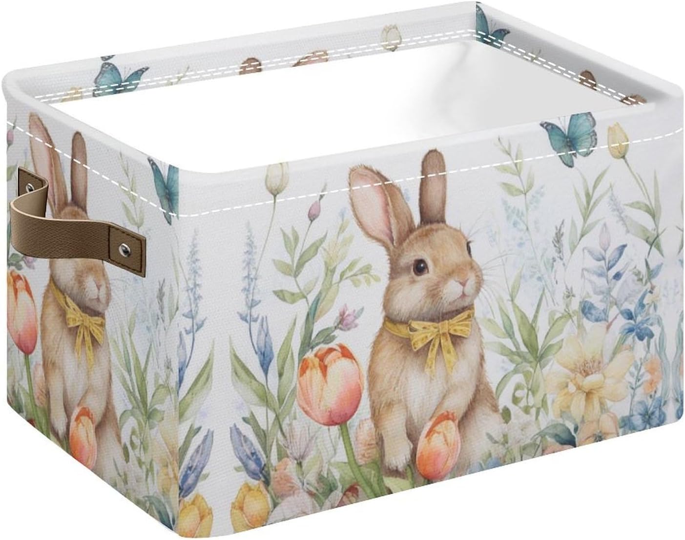 Amazon.com: Easter Foldable Storage Baskets,Grass Rabbit Storage Bins ...