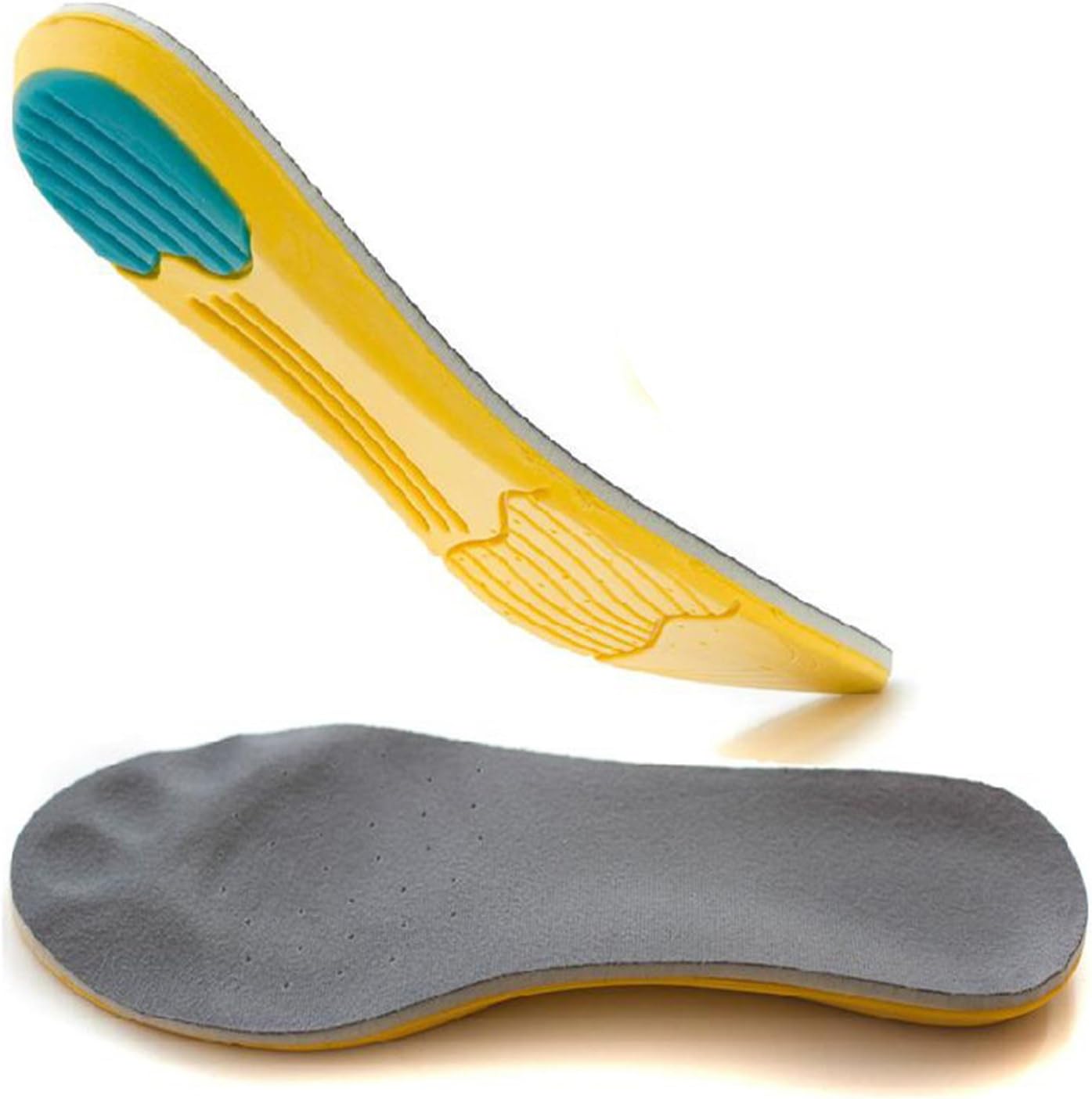 WHX Memory Foam Insoles Comfort Cushioning Foot Support Shoe Inserts for Men Women Plantar Fasciitis, Heel Spur & Foot Pain Relief (M:8-13/W:10-15)