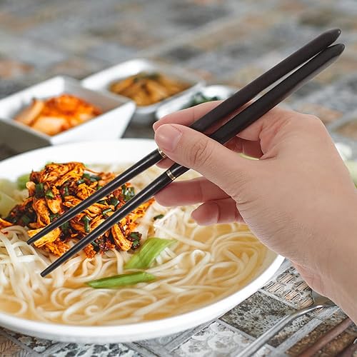 Miniatura 4 de Palillos plegables con estuche, palillos de viaje, palillos de madera plegables, palillos reutilizables para camping de oficina, color aleatorio