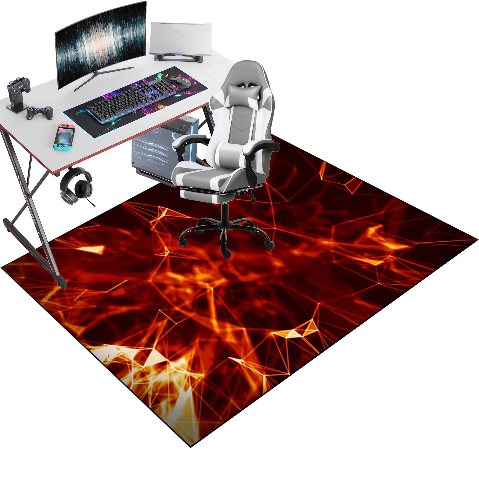 Office Gaming Chair Mat for Hard Floor, Floor Protector for Rolling Chair, Office Gaming Rug Protector for Rolling Chair, Non-slip 110 x 150 cm Floor Protection Mat for Gaming Room Home Office Decor โ image 1