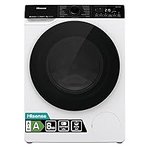 Hisense WF5V843BWSIT – Lavatrice Slim 8 kg, Classe A, 1400 rpm, Steam Wash, Hygiene Guard, Pure Jet, ConnectLife, Programma Rapido 15’, Pause & Add, Display LED, Climate Pledge Friendly