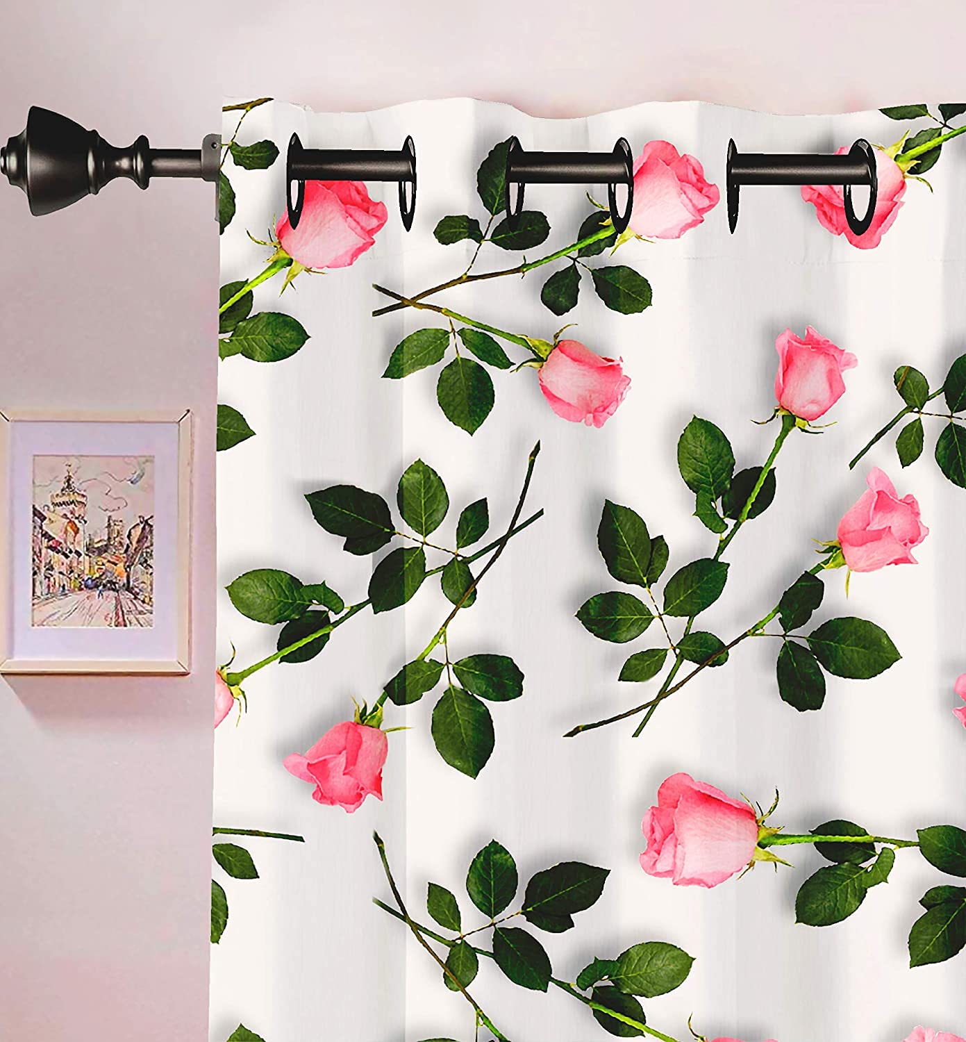 Ultimate Trends ™ Polyester 3D Floral Digital Printed Curtains for Window 5 feet Pack of 1, (UT3D-30035_5ft_1_New)