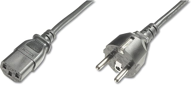 DIGITUS Przewód Zasilający - 1,8 m - CEE 7/7 (Typ-F) do C13 - wtyczka/gniazdo - H05VV-F3G - 0,75 mm² - Kabel zasilający