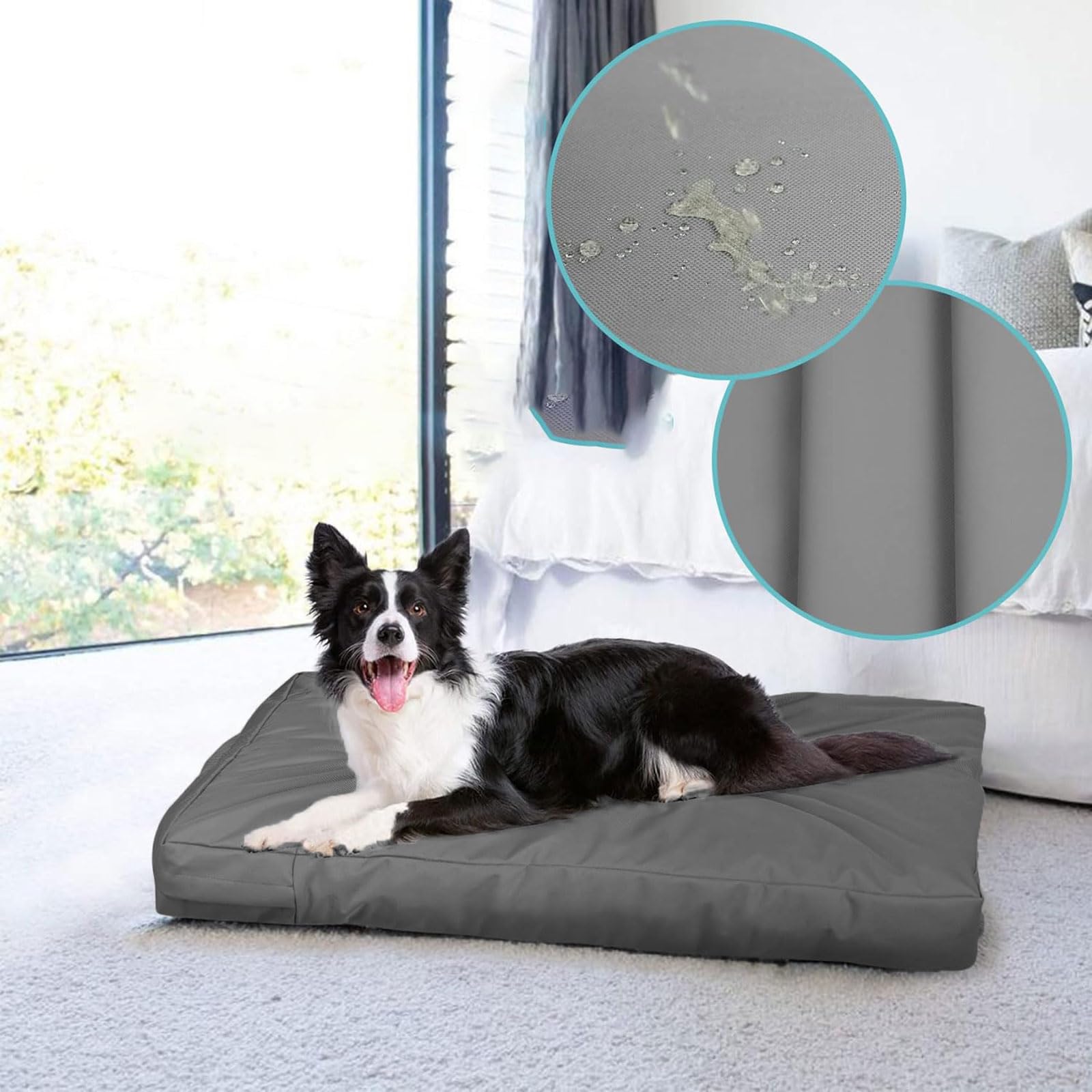 KESOTO Copertura per Cuccia Canina in Tessuto Oxford Lavabile, Coprimaterasso di Ricambio Impermeabile per Animali Domestici per Uso in Auto, in Gabbia O in Cuccia per Cani, 102 Cm X 69 Cm X 10