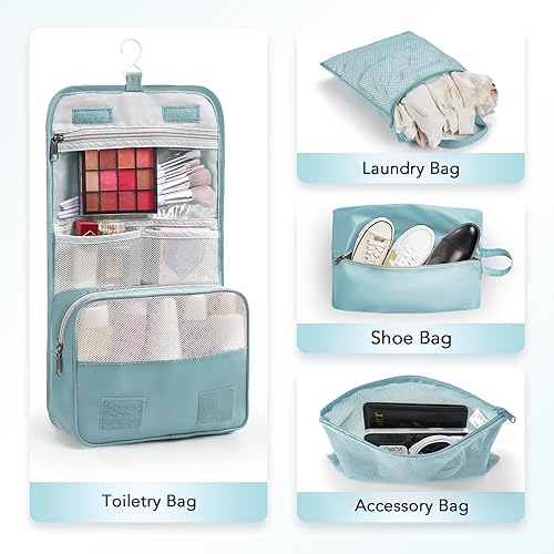 Vista 5 de Juego de 10 cubos de compresión para artículos esenciales de viaje, cubos de embalaje expandibles compresibles para maleta, bolsas organizadoras