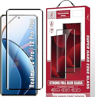 واقي شاشة دي ال 3 موبيلاك لريلمي 12 برو بلس/ريلمي 12 برو بلس من الزجاج المقسى، شاشة حماية ممتازة HD مقاومة للخدش، بدون فقاعات، صلابة 9، طبقة تغطية كاملة