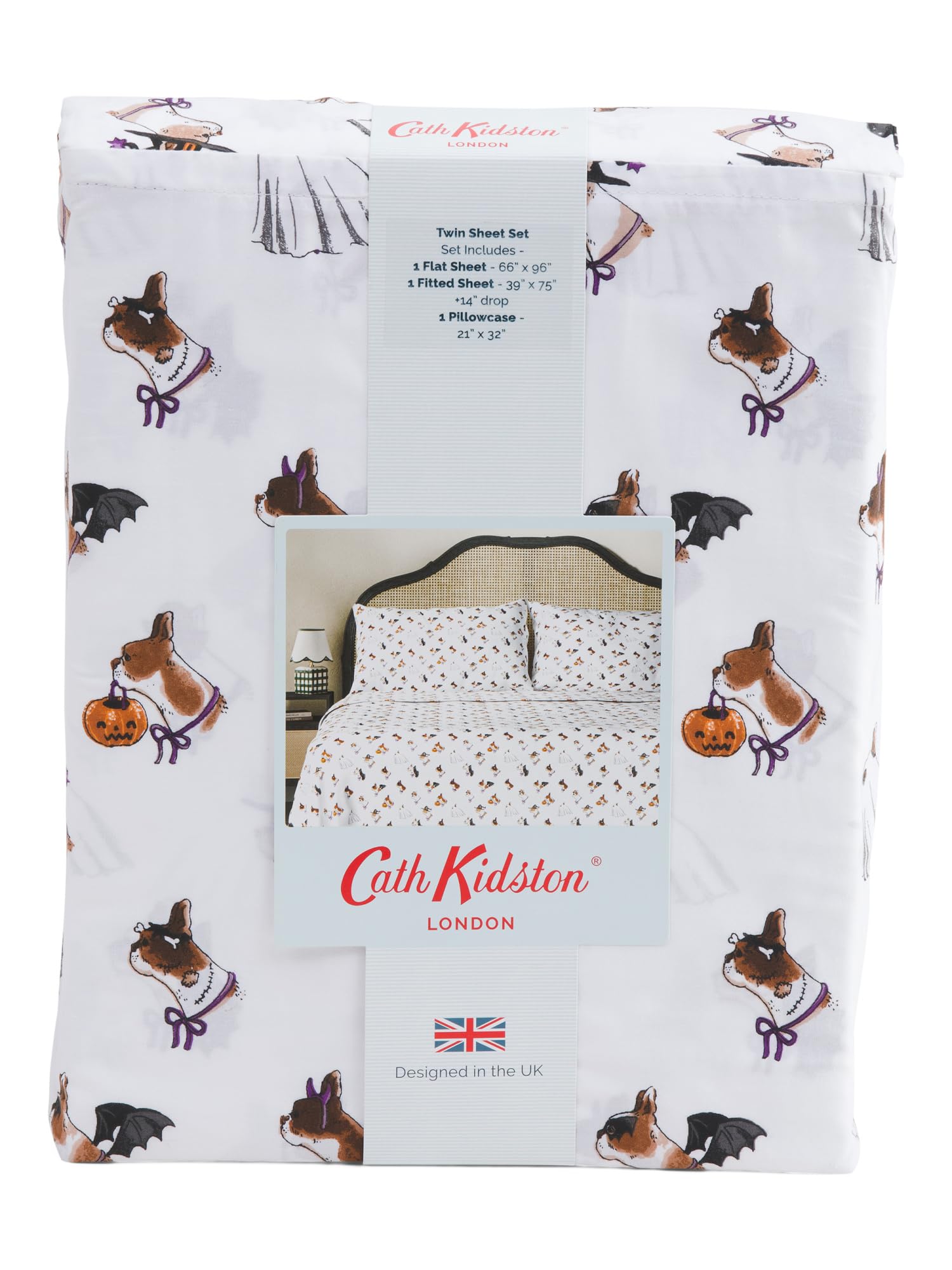 Amazon.com: Cath Kidston Halloween Sheet Set, Spooky Dogs, Full