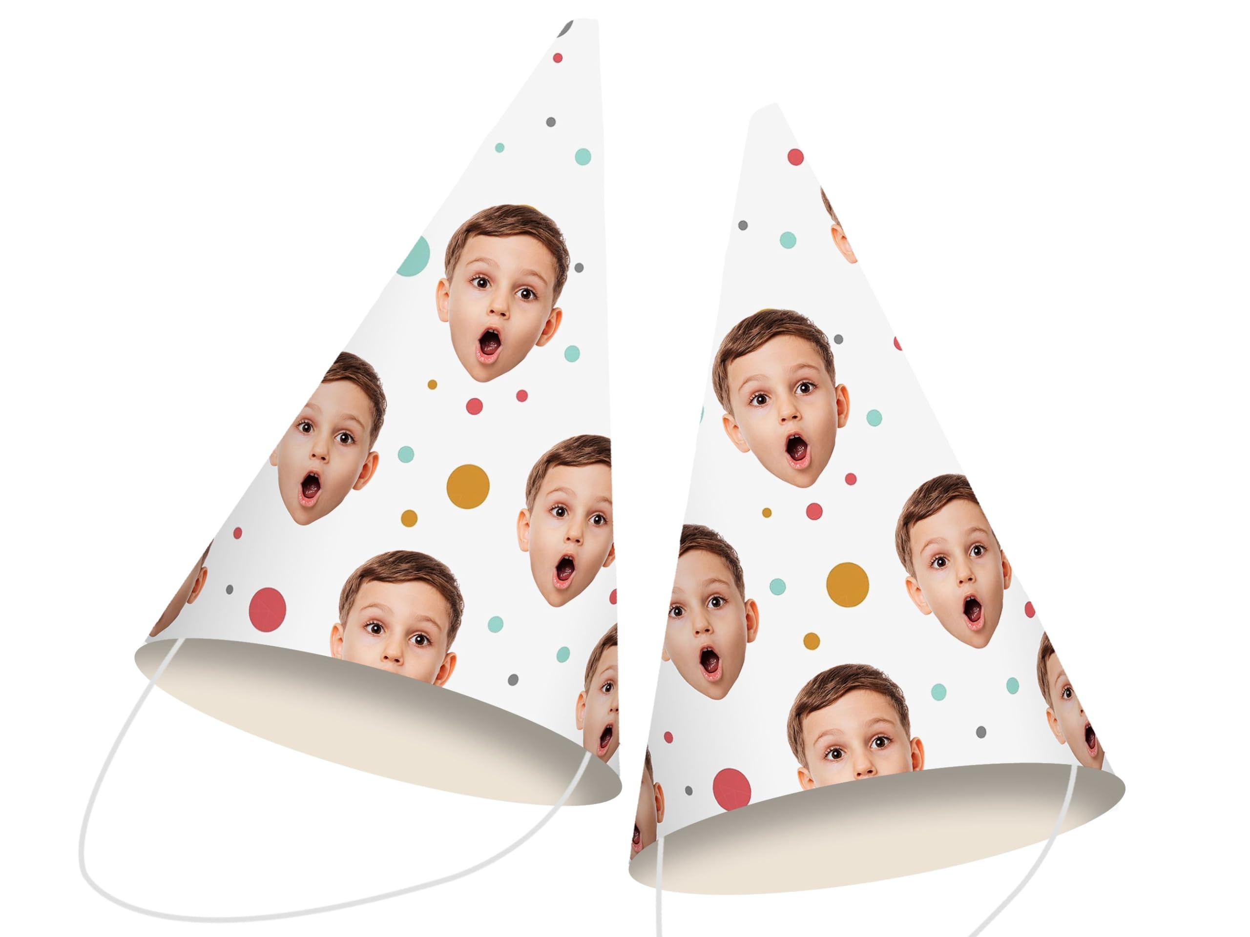 Personalised Photo Face Party Hats For 5th Birthday Party Decorations Paper Party Supplies Decor Custom Photos 7th 10th 13th HBD5
