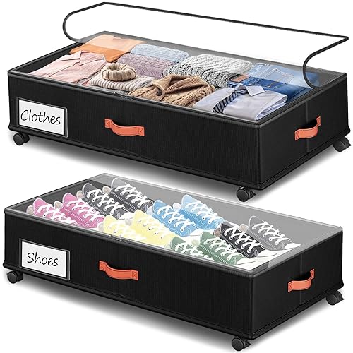 Under Bed Storage with Wheels 2-Pack, Under Bed Storage Containers