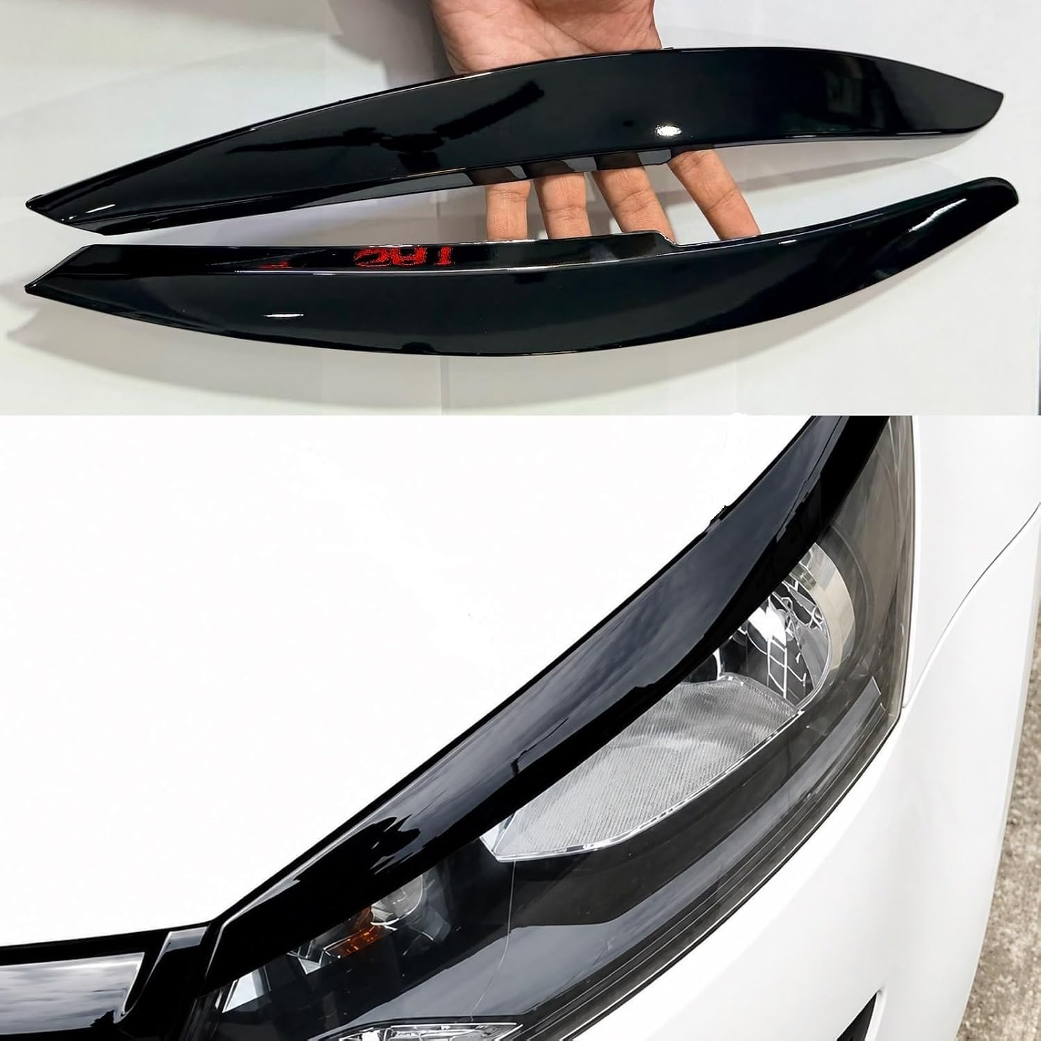 AUTO MT 1 Set Car Headlight Eye lid Eyebrows Trim for Polo Black Front Head Lamp Upper Eye Lid Cover Exterior Modification Accessories & Decor.-image-1