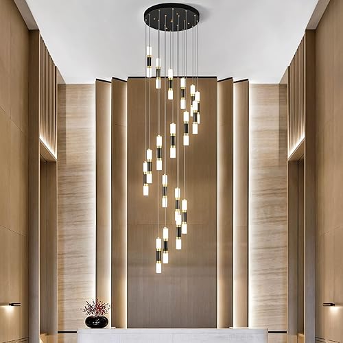 Miniatura 2 de Lámpara de techo de 18 luces moderna para isla de cocina, color oro negro, lámpara colgante de techo regulable LED de 108W, gran lámpara de araña